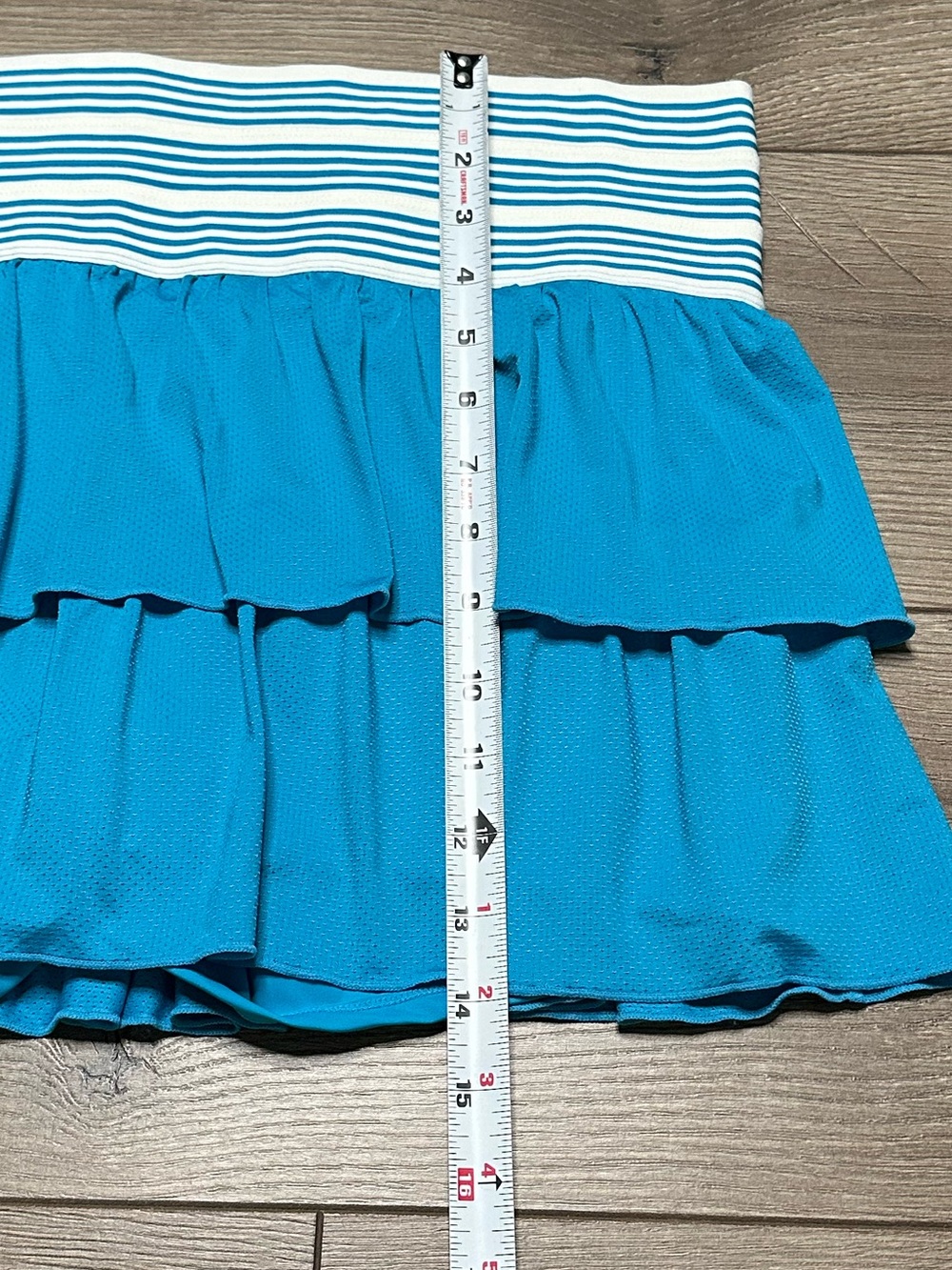 Lucky In Love Caribbean Vibes High‎ Rise Play On Tennis Skirt Skort Blue White L - Picture 10 of 11